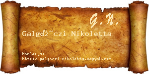 Galgóczi Nikoletta névjegykártya